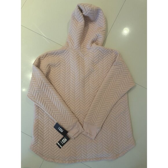 ID Ideology  Women Relaxed Quilted Half-Zip Hoodie Rose Tint Plus Size 3X - Picture 3 of 4